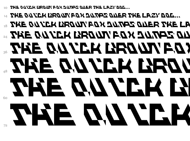Fluxious Advance font waterfall